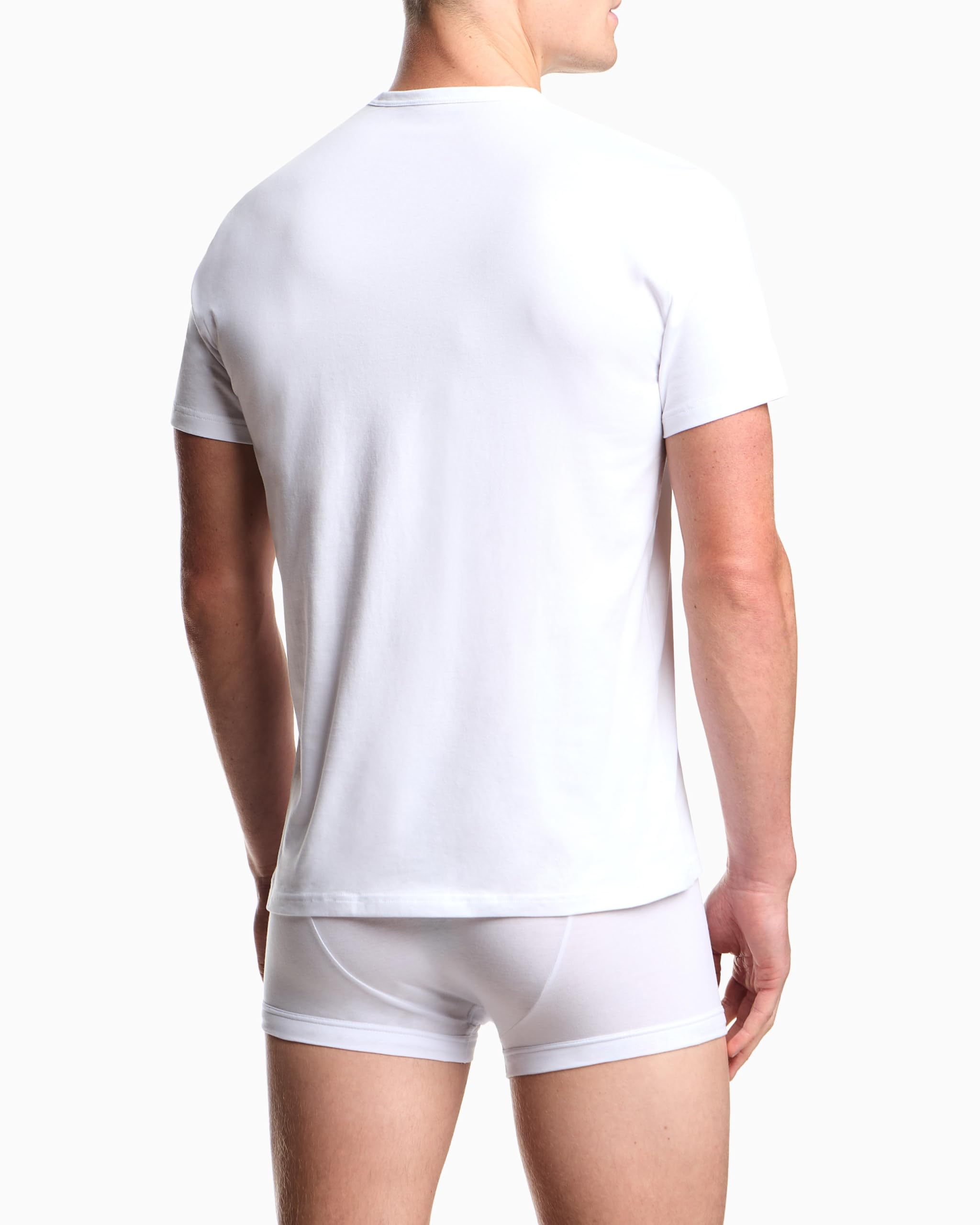 Emporio Armani Man's Core Logoband 2-Pack V Neck T-Shirt White M Regular, weiß/weiß, M – Ansicht 2