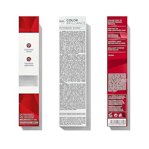 Ion Permanent Brights - Tinte en crema para el cabello, rojo, vegano, libre de crueldad, libre de PPD, 100 % cobertura de canas, larga duración,