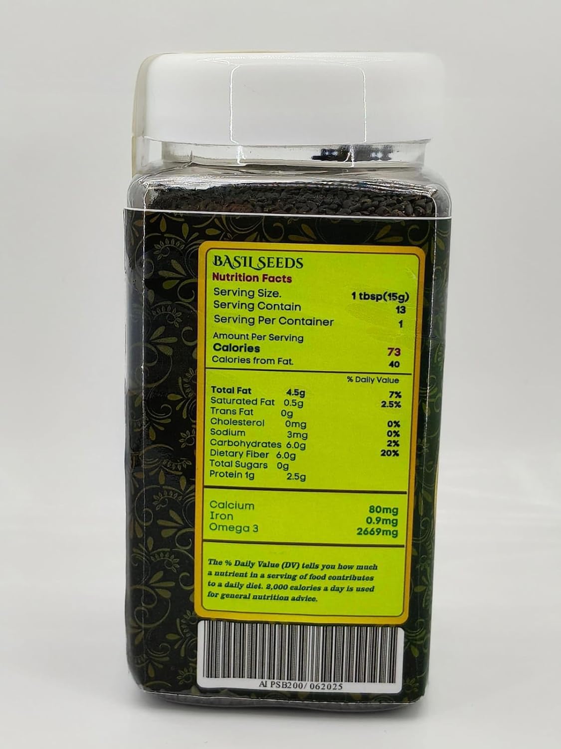 AMMI INDIA Basil Seeds (Sabja/Tulsi) | Whole Seeds for Eating, Soaking, Beverages, Desserts, Falooda, Smoothies, Topping, Kitchen Use | Pack of 2 | 360Grams 1