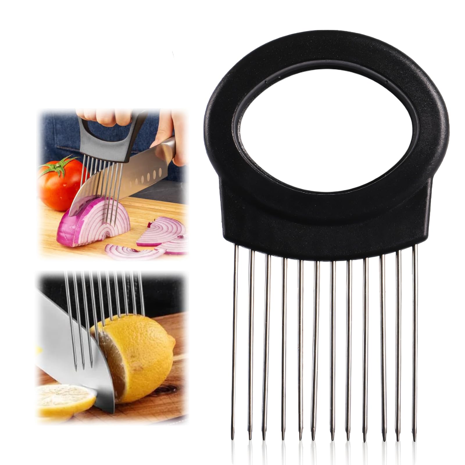 Upgrade Onion Holder for Slicing Stainless Steel Lemon Slicer Onion Cutter for Slicing Vegetable Cutter for Potato and