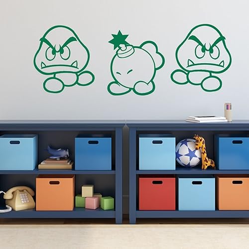Miniatura 6 de Super Mario Wall Decor - Goomba And Bob-omb - Vinyl Wall Decal for Boys Room, Playroom, Video Game Fan Birthdays and Events