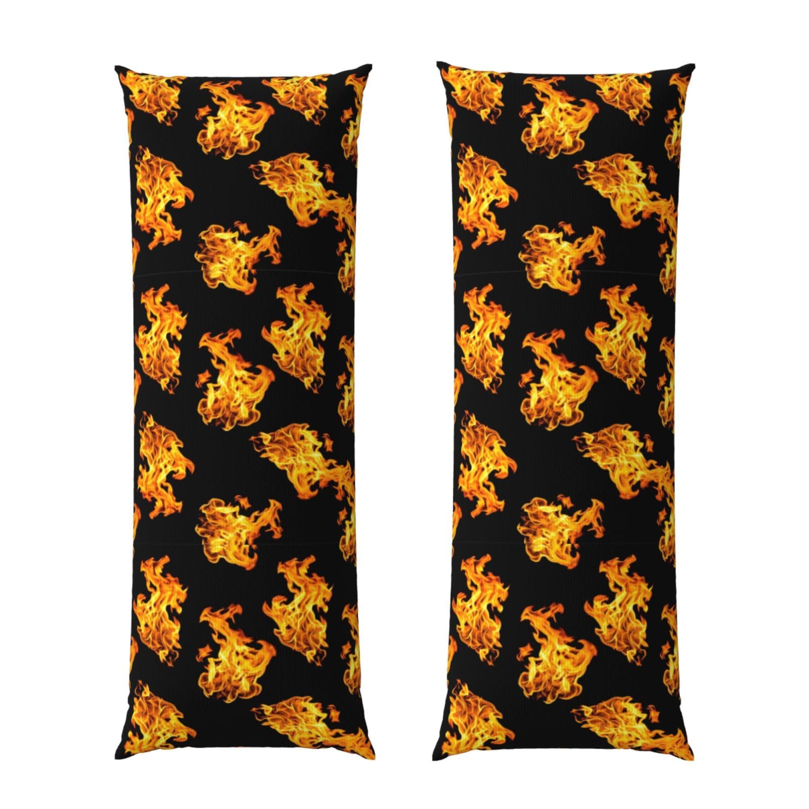 Body Pillow Case 20x60 Inch, Flame Fire, Zippered Cozy Pillow Cover, Softffy Fabric, Comfortable Protector for Bedroom Couch Sofa