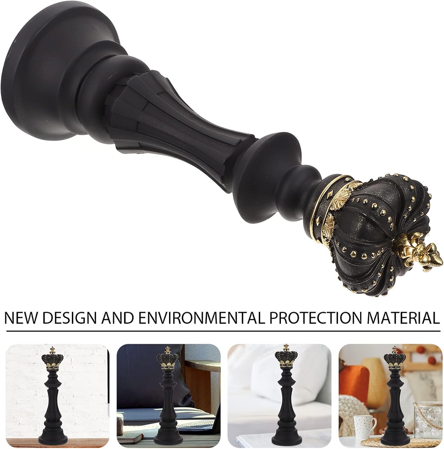 Yardwe Chess King Queen Sculpture Chess Pieces Chess Game Knight Statue Sculpture Collectible Figurine for Office Desk Table Decoration