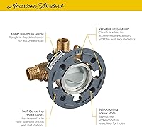 Vista 4 de American Standard RU101SS - Válvula de ducha flash con entradas y salidas universales con topes de destornillador, sin terminar