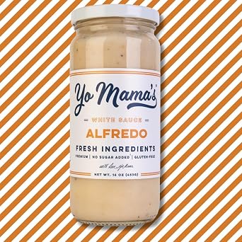 Yo Mamas Foods Gourmet Keto Classic Alfredo Pasta Sauce | (3) 16 Ounce Glass Bottles | Low Carb, Paleo, Gluten Free, Low Calorie and is Made with only the Freshest Ingredients!
