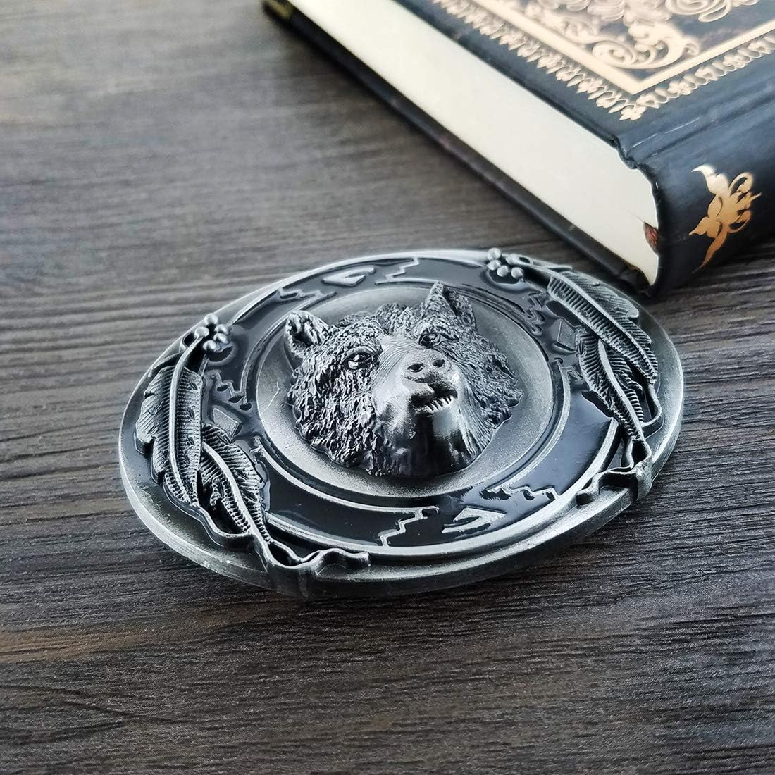 YOQUCOL QUKE Vintage Howling Wild Wolf Belt Buckle Western Cowboy 3D Hunting Wolf Head Belt Buckle - Image 5