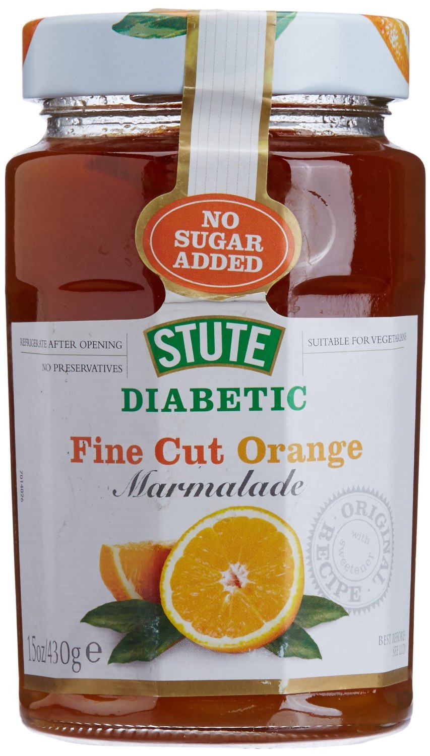 THREE PACKS of Stute Diabetic Marmalade And Jams Fine Cut Orange Extra Marmalade 430g