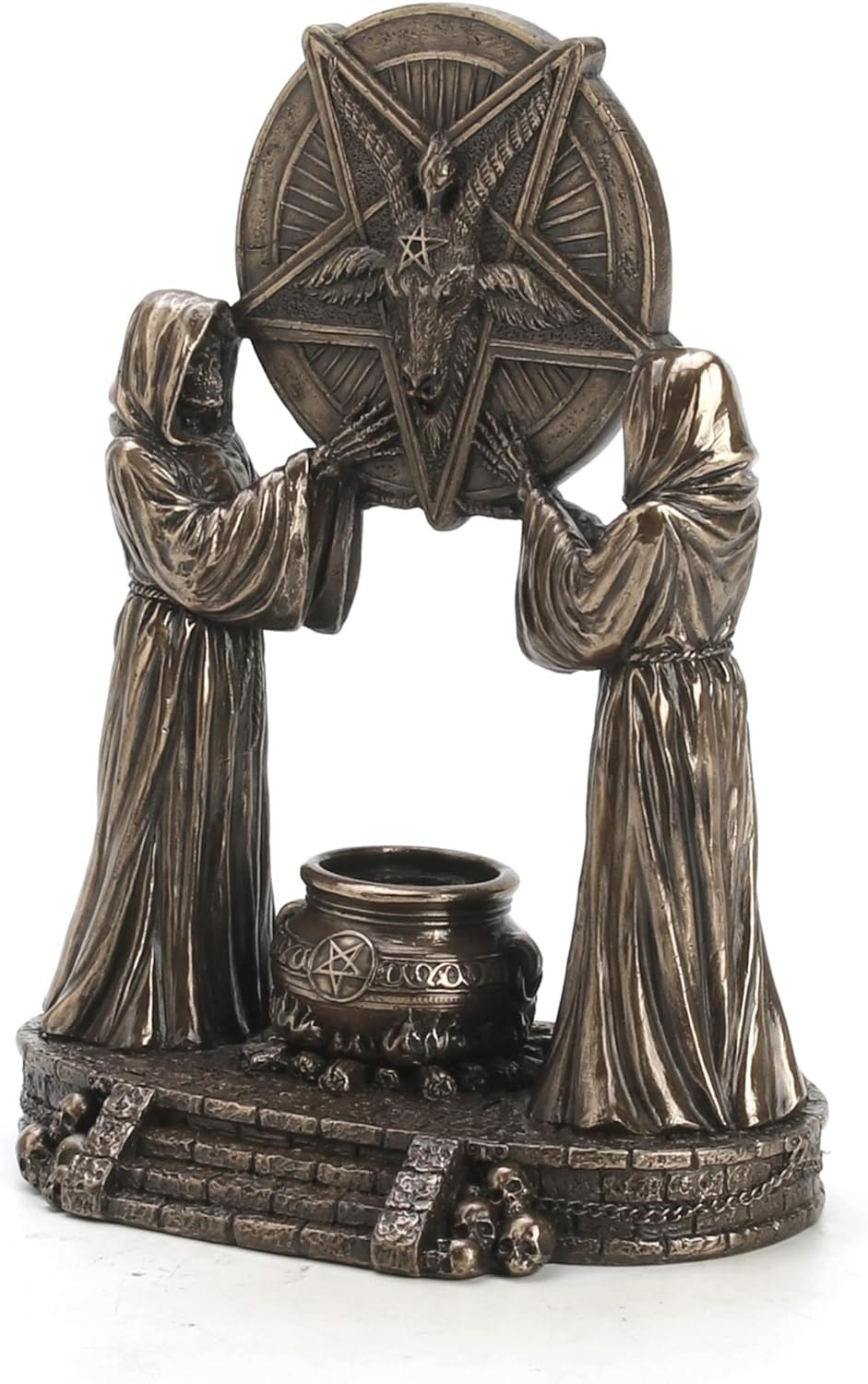 Veronese Design 7 1/4" Sigil of Baphomet Occult Altar Backflow Incense Burner Resin Sculpture Bronze Finish