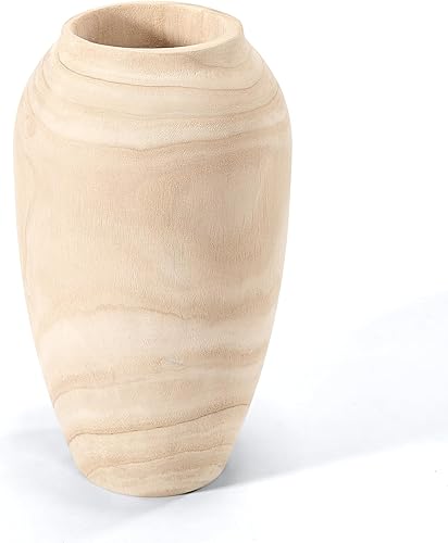 Miniatura 1 de Jarrón decorativo de madera para hierba de las pampas, florero seco para el hogar, bohemio, moderno, rústico, decoración de madera, acentos, centros