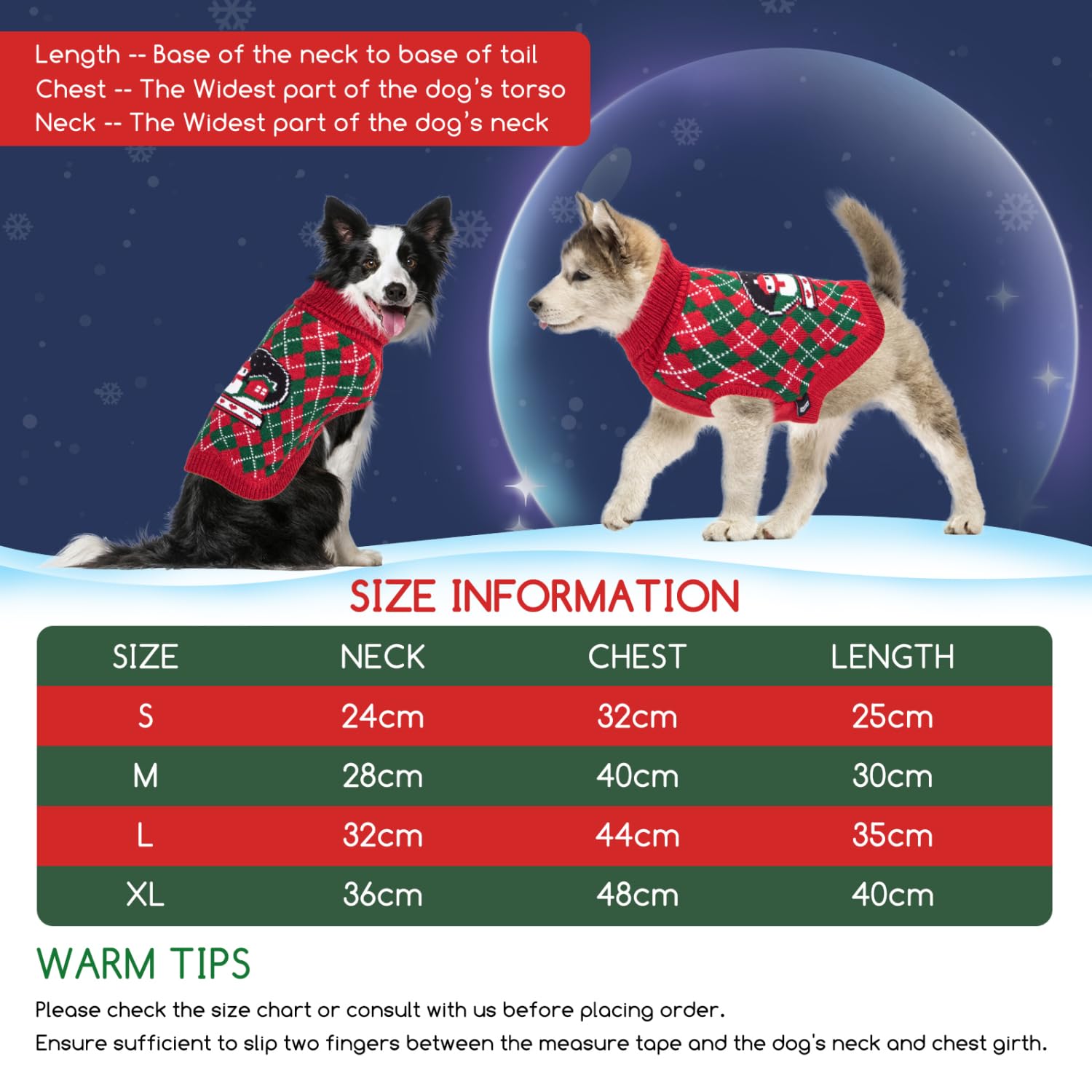 Nobleza - Maglioncino Cane Natale, Vestiti Natale Gatto Cane, Natale Animale Domestico Costume, Pullover Autunnali per Cani Maglia per Cani, Adatto a Cani di Taglia Piccola o Media, L