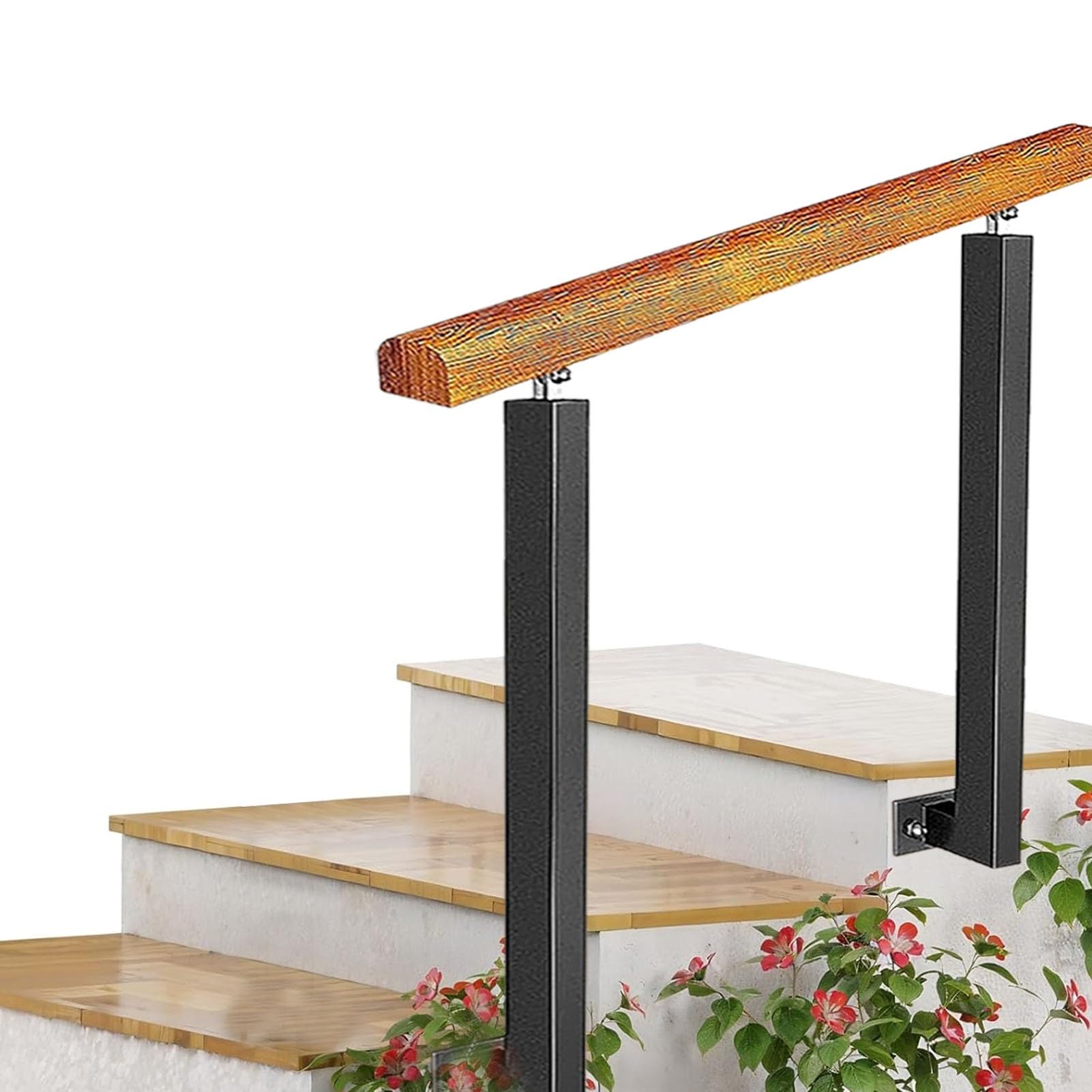 Supports d'escalier réglables à 270° en fer forgé pour marches en bois