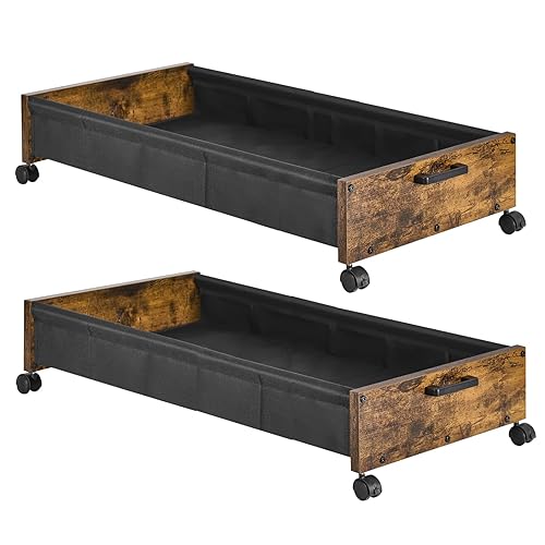 Under Bed Storage with Wheels, Wooden Under Bed Drawers On