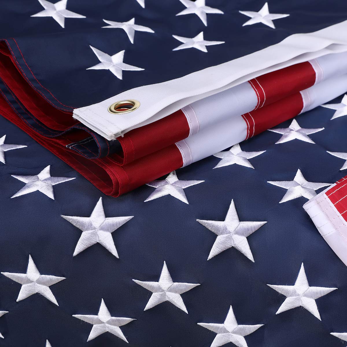 XIFAN USA Flagge 90x150 Cm – Aus 210D Nylon, Gestickte Sterne, Genähte Streifen, Mit Messingösen