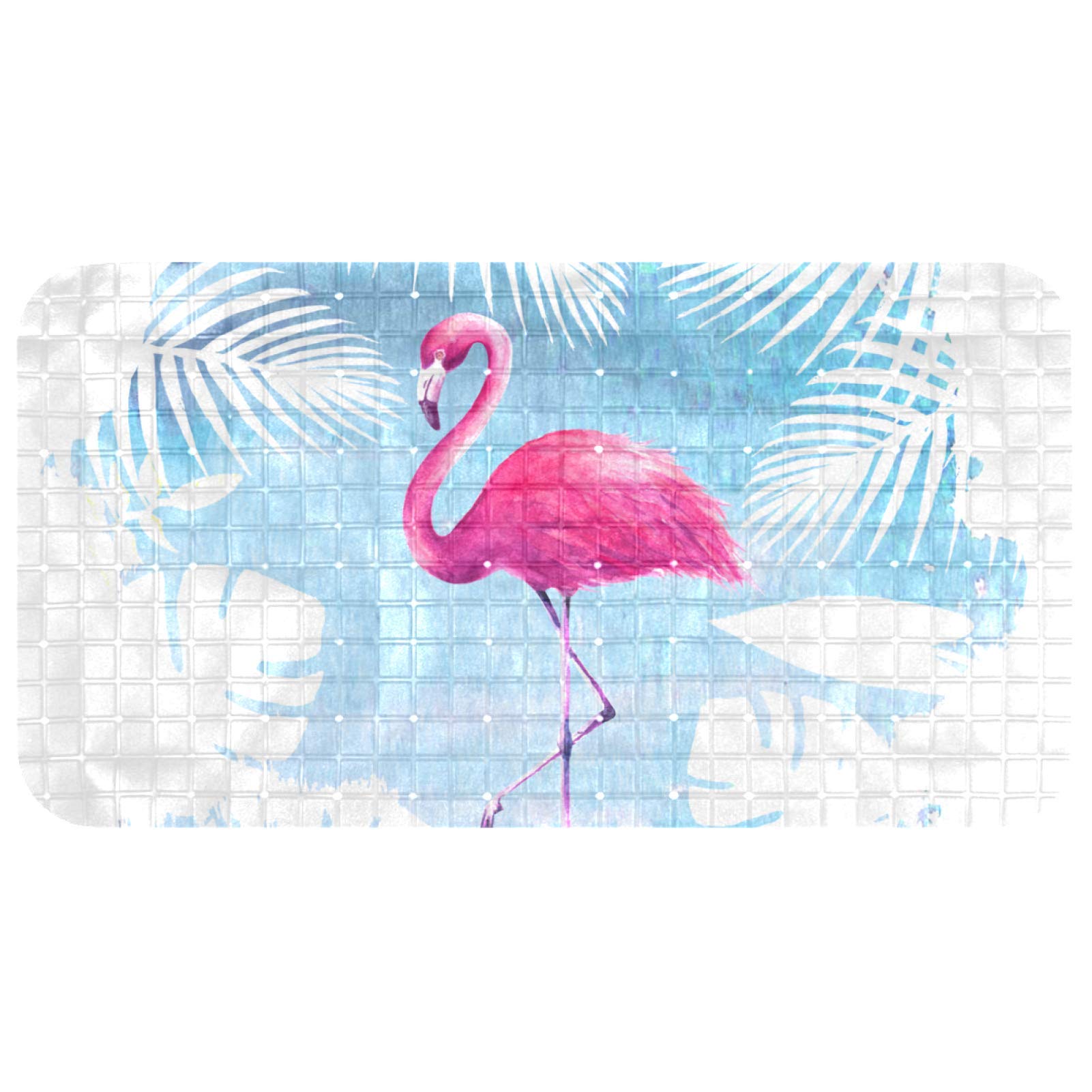 AITAI Non-Slip Bathtub Mat Bathroom Bathmat with Strong Suction Cups and Drain Holes フラミンゴ　leaf　湖