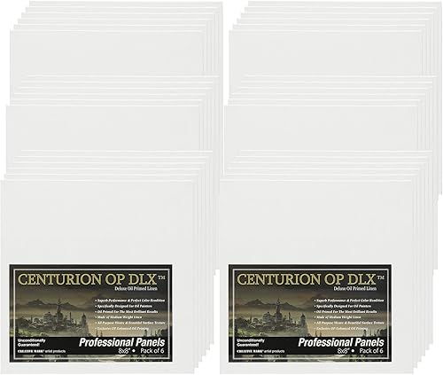 Miniatura 19 de Centurion Paquete de 3 paneles de lienzo de lino imprimados al óleo profesionales de lujo, paneles de lienzo con imprimación mejorada para pintura,