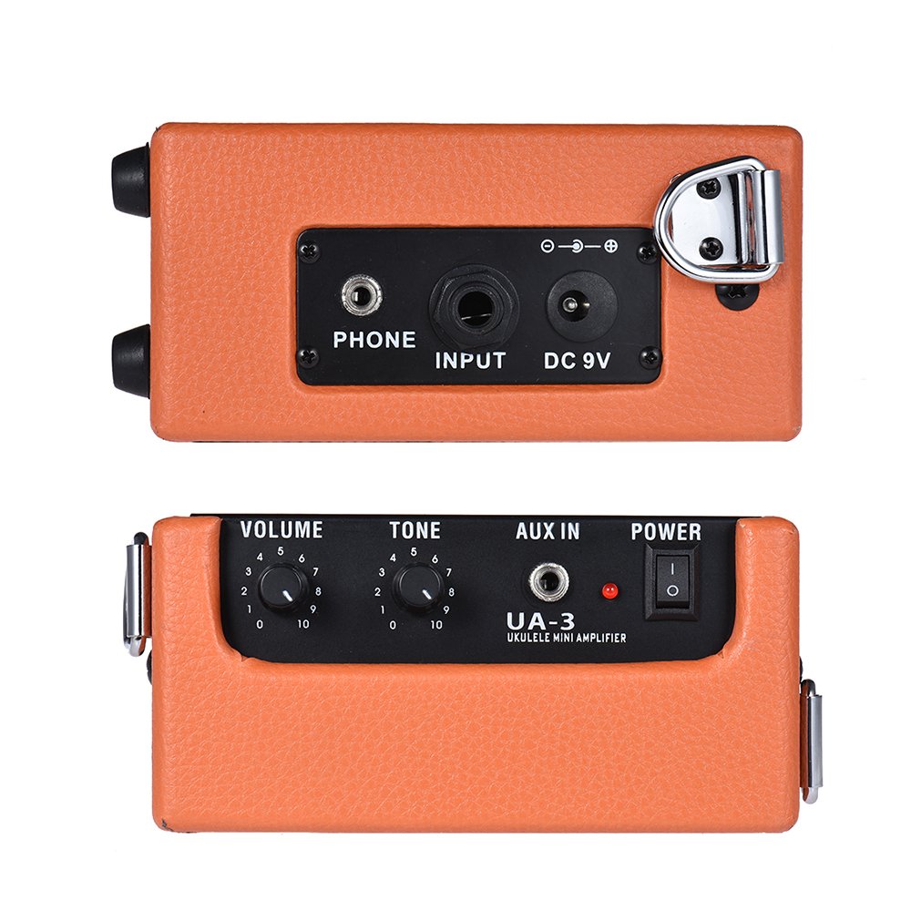 Amplificador de ukelele para bajo de guitarra con batería de alta sensibilidad, 3 W, 9 V, con control de tono de volumen