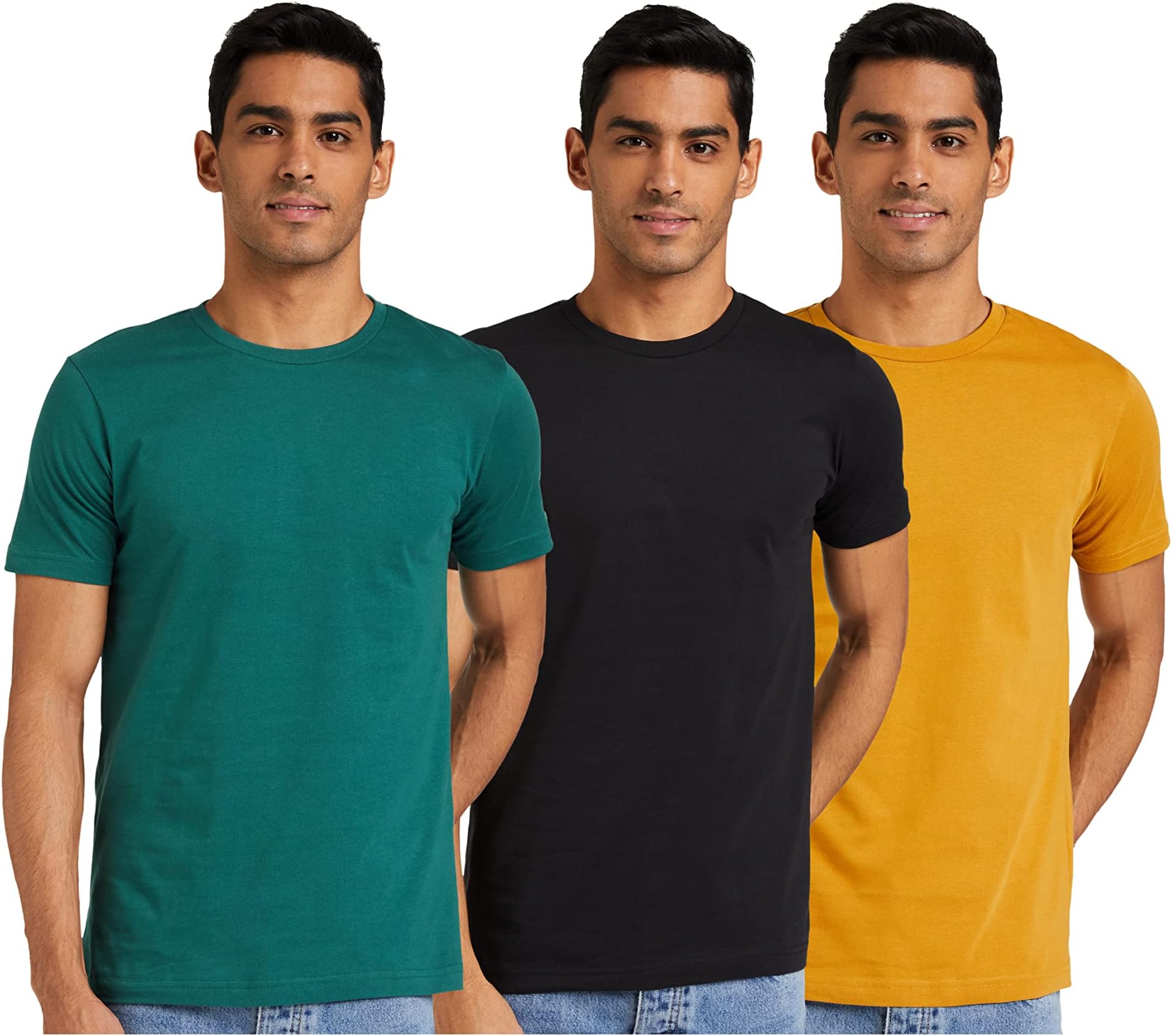 Men's Solid Cotton T Shirt | Round Neck | Half Sleeve | Plain-Regular Fit (Available in Plus Sizes)