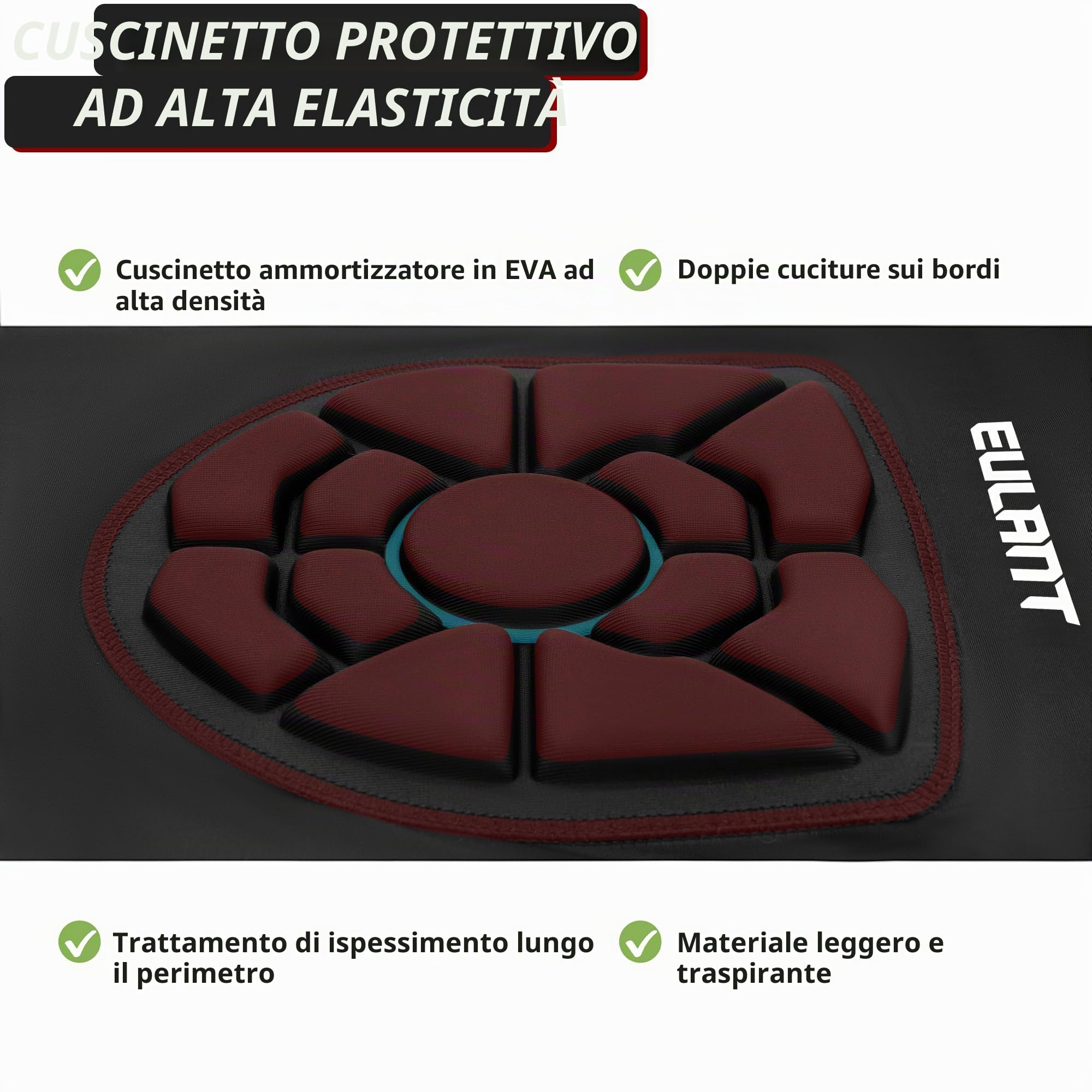 EULANT Elastico Ginocchiere MTB per Donna & Uomo,Sottile Protezioni Portiere Calcio,Morbido Ginocchiera Pallavolo,Protezioni Ginocchia per Danza Pallamano Ginnastica Ritmica Pattinaggio Yoga