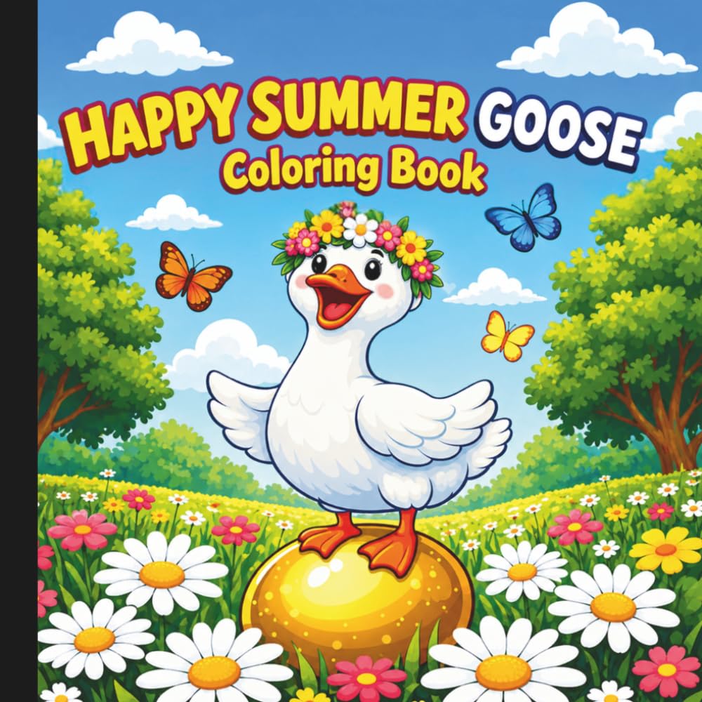 Happy Summer Goose Coloring Book: Summer Coloring Book For Adults & Kids (Summer Fun For Everyone)