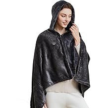 可穿戴 USB 加热毯披肩连帽,便携式,3 档 7 个供暖区,适合女性户外、办公室、露营的无绳拉链