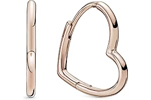 Pandora Rose Gold Asymmetrical Heart Hoop Earrings