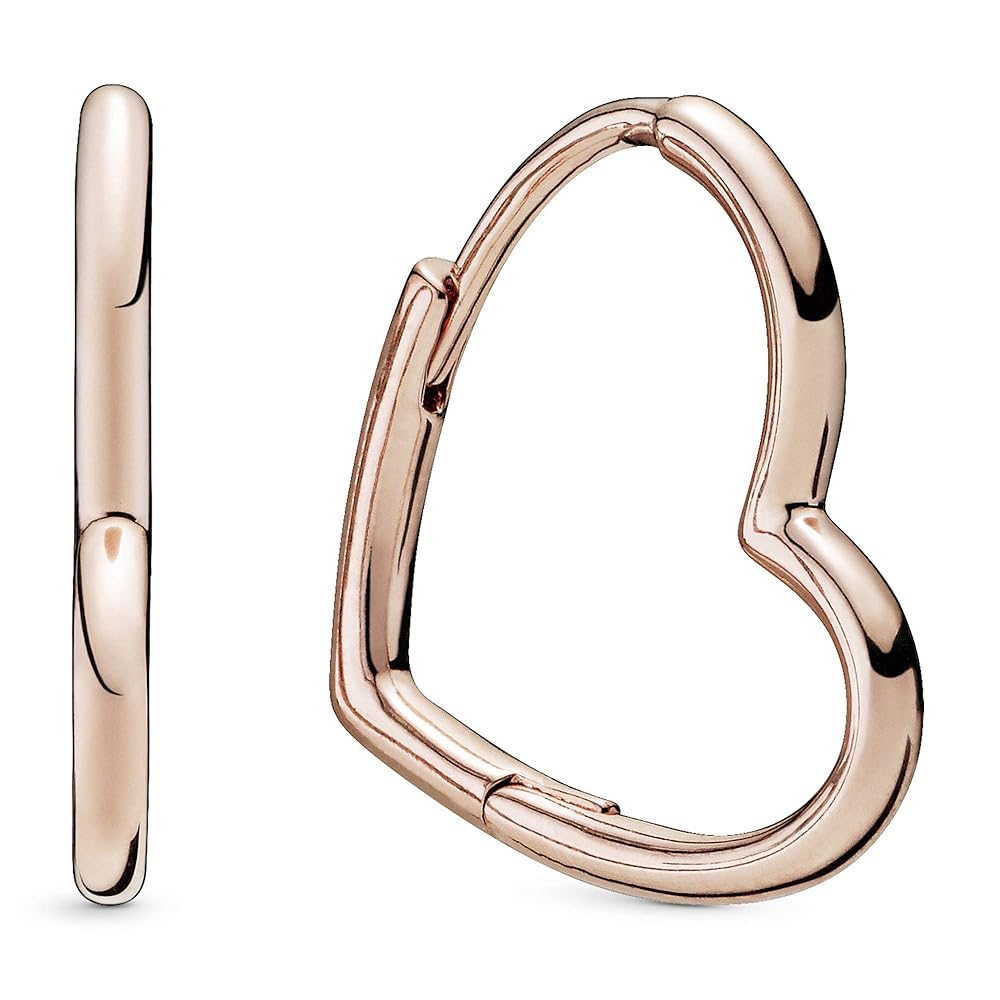 Amazon.com: PANDORA Asymmetrical Heart Hoop Earrings