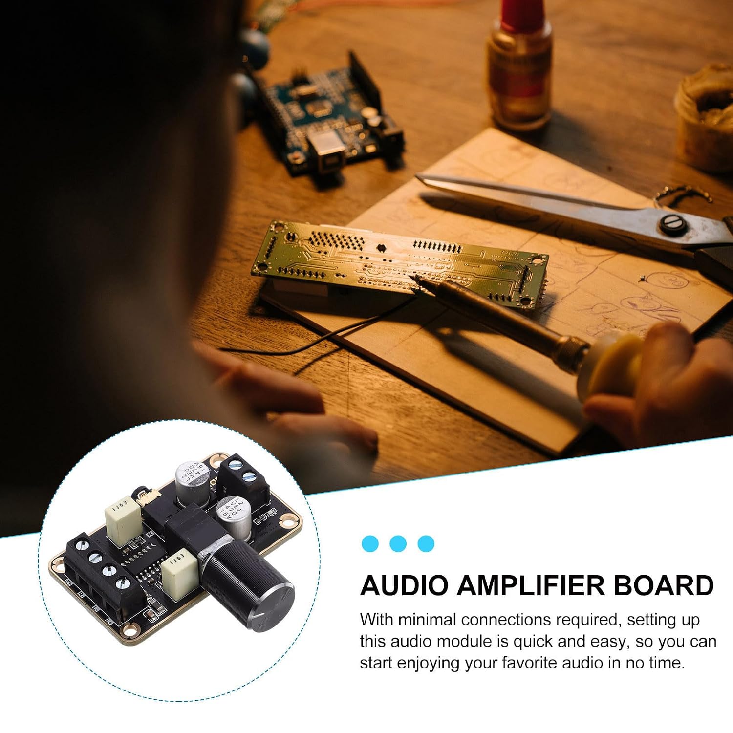 5w*2 Stereo Mini Amplifier Board Module with Volume Control, High-Fidelity Sound Quality and Selecting Audio Inputs, Plastic Material, 2ω Ratio, for Car Audio and Home Theater