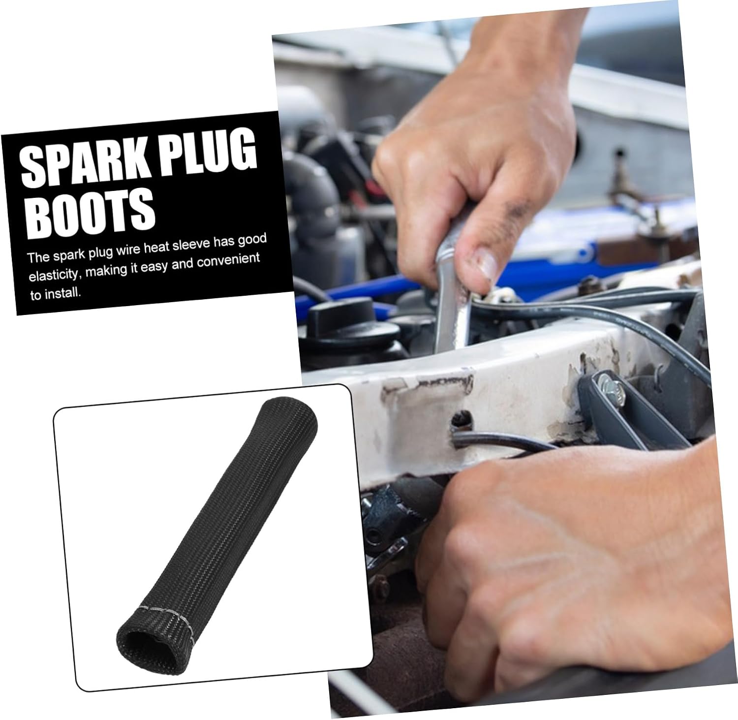 8pcs Spark Wire Shield Insulation Sleeve for High Temperature Spark Boot Covers Car Accessories for Engine Use