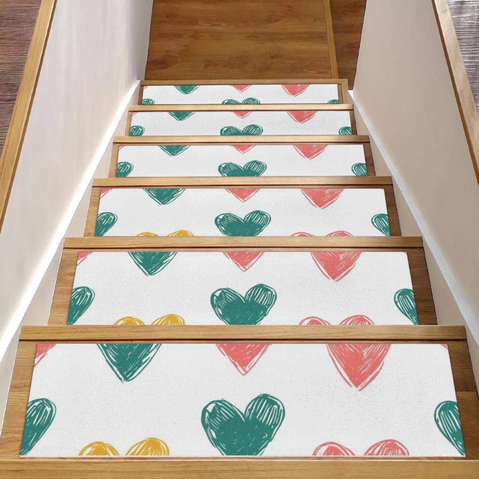 Tapis d escalier antidérapant Saint Valentin 76x20 cm sécurisé pour enfants et chiens