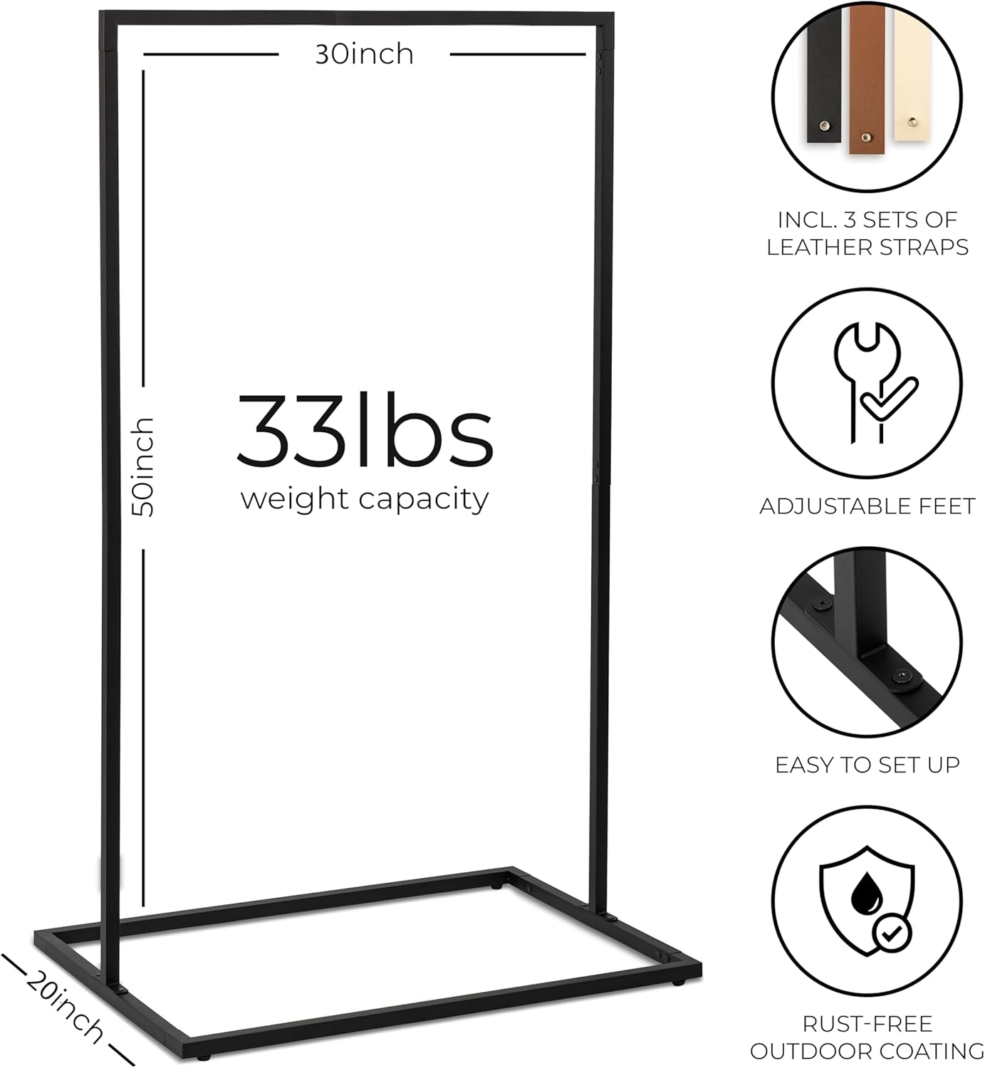 Elegant Wedding Welcome Sign Stand – Sturdy Welcome to Our Wedding Sign Holder for Seating Charts & Event Decor - A Beautiful Black Metal Easel to Welcome Guests & Celebrate Your Love