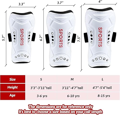 Miniatura 8 de Espinilleras de fútbol juveniles, ligeras y transpirables, para niños, para niños y niñas, adolescentes de 3-6, 7-10, 11-15 años