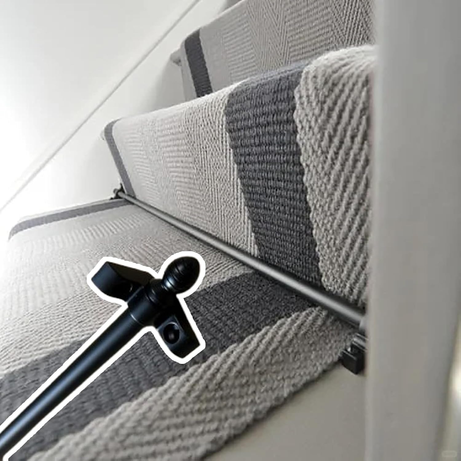 Stair Rods for Carpet Runners, Brass 8mm Rod Tubes, Secure Stair Rug Poles, Pack of 10-14 with Included 30in Hardware, Minimalist Design for Home Décor