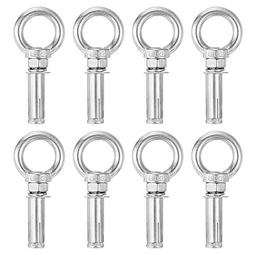 Miniatura 127 de uxcell Aro de elevación de la expansión, 5pcs M8x100mm 304 tornillo de expansión de acero inoxidable con anillo de ojo para pared de ladrillo