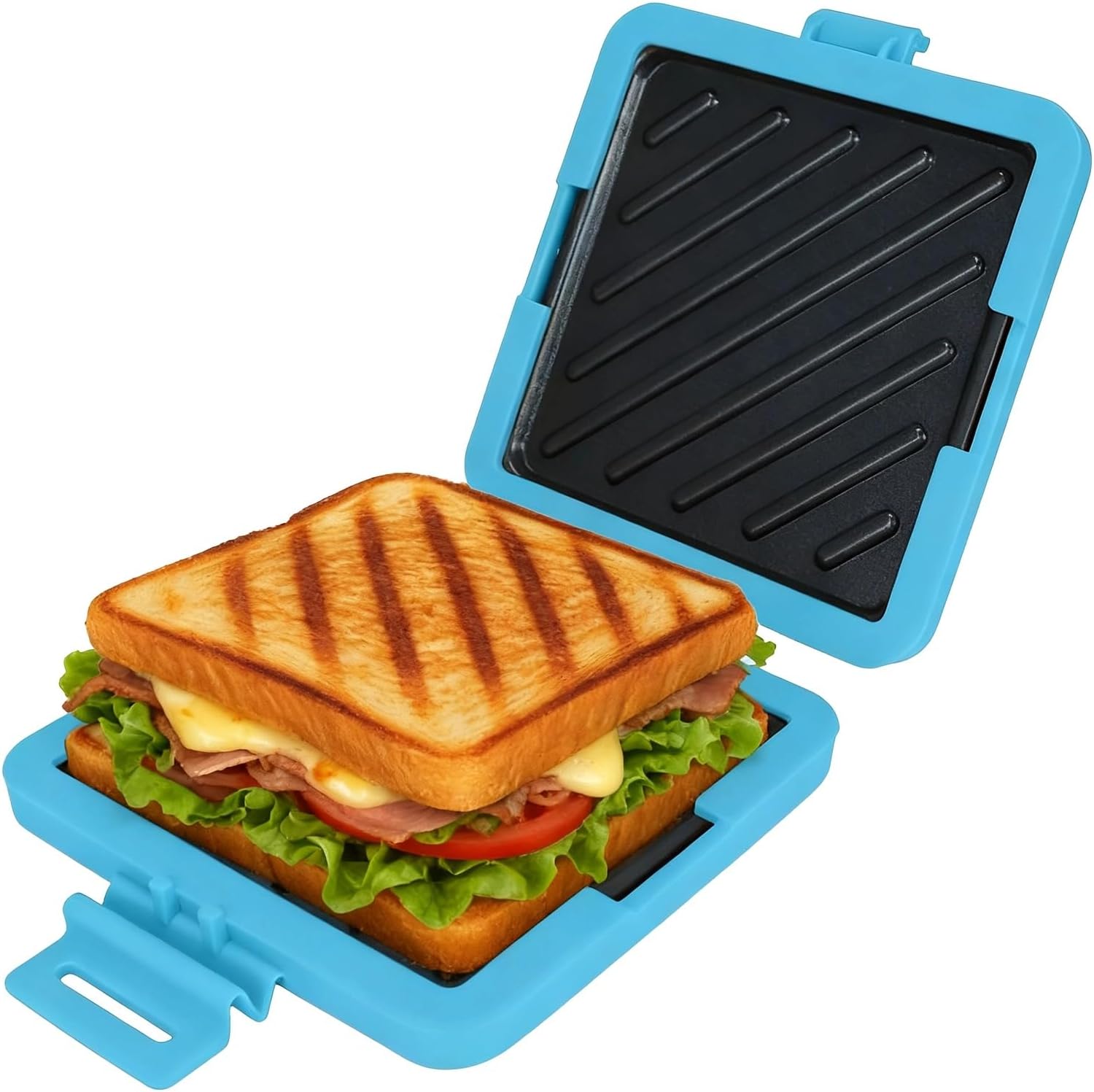 Microwave Sandwich Maker- Microwave Grilled Cheese Maker-Breakfast Sandwich Maker No Electricity Dishwasher Safe Tostadora De Pan Sandwichera For Travel Friendly/Office/Home (yellow)