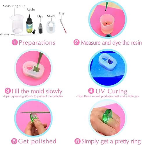 Miniatura 7 de Resina UV  Pegamento UV duro transparente mejorado de 2.16 oz para decoración de joyas y manualidades, resina epoxi ultravioleta de bajo olor,