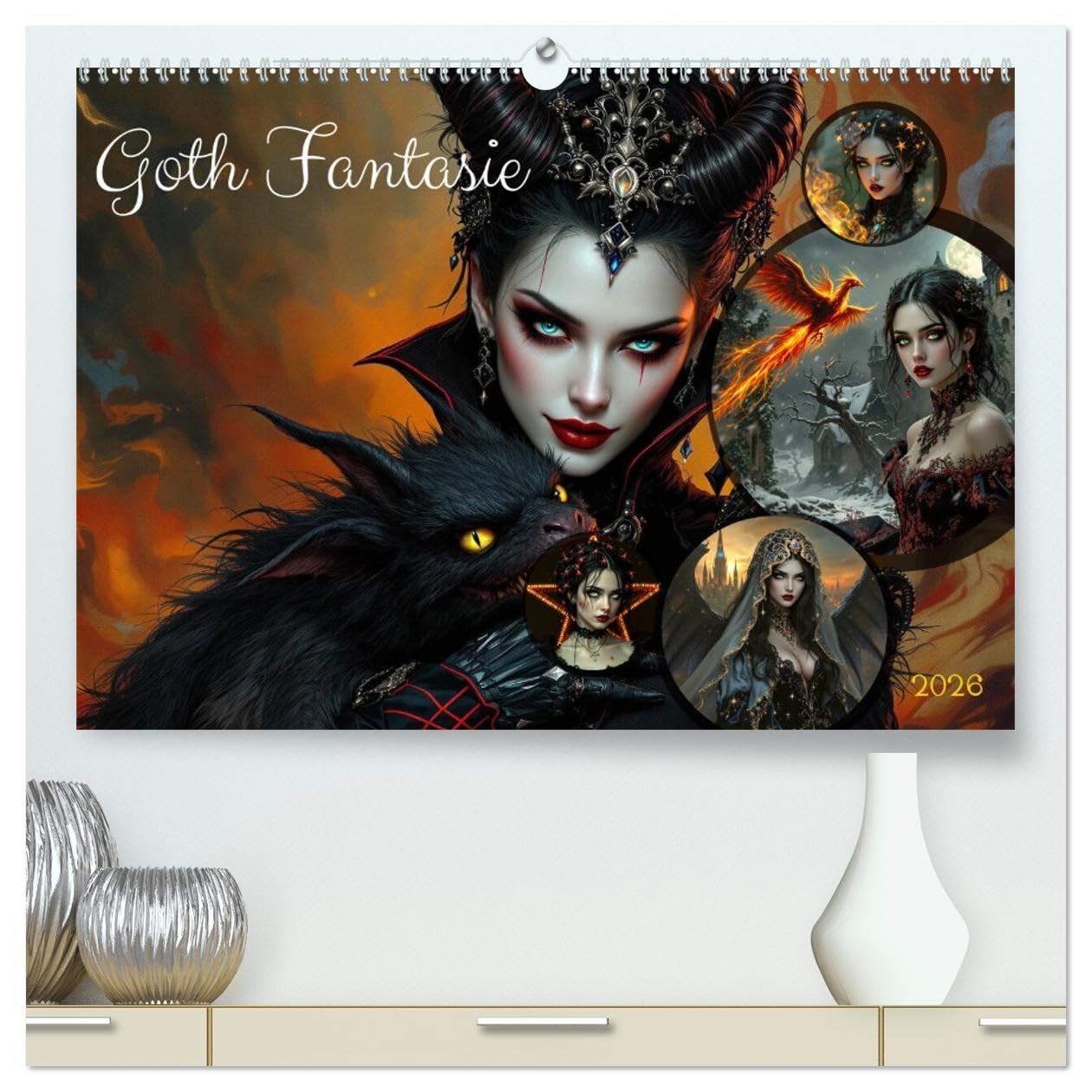 Goth Fantasie (hochwertiger Premium Wandkalender 2026 DIN A2 quer), Kunstdruck in Hochglanz: Fantasiebilder von Gothic Schönheiten (CALVENDO Menschen)