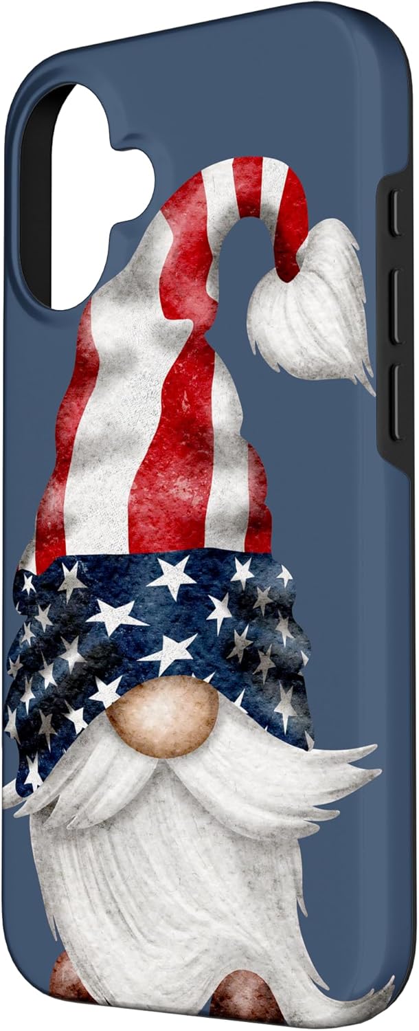 Patriotic Gnome For Veterans Funny 4th Of July American Flag Case for iPhone 16