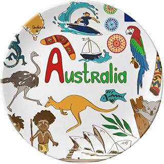Australia Landscape Animals National Flag Dessert Plate Decorative Porcelain 8 inch Dinner Home
