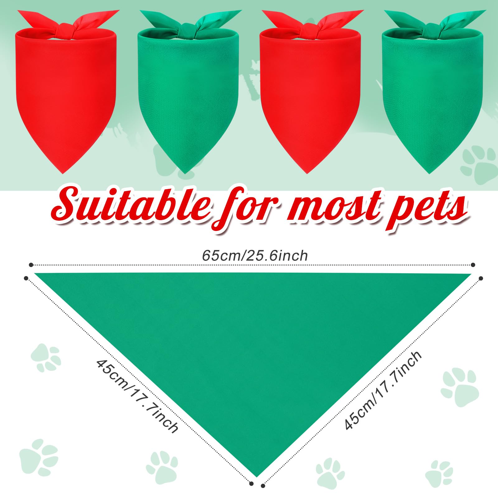 Abbylike 50 pz rosso verde bianco cane bandane Bulk Natale Plain Bandane per cani trasferimento di calore triangolo bavaglini per cani bandane fai da te per cani cuccioli gatti animali domestici