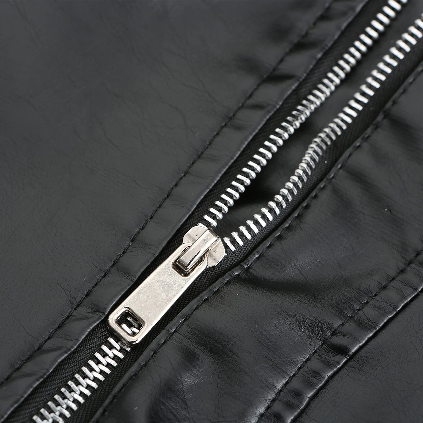 Chaqueta Mujer Invierno Abrigos De Cazadora Forro Polar，Chaqueta femenina de cuero sintético con cuello cremallera frontal bolsillos laterales diseño ajustado para motociclista abrigo ligero y modern
