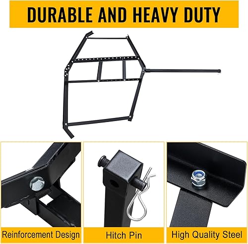 Miniatura 3 de Grader de entrada de 74 pulgadas de ancho, grada de arrastre de entrada con 2 barras ajustables para nivelación eficiente de campo y césped,