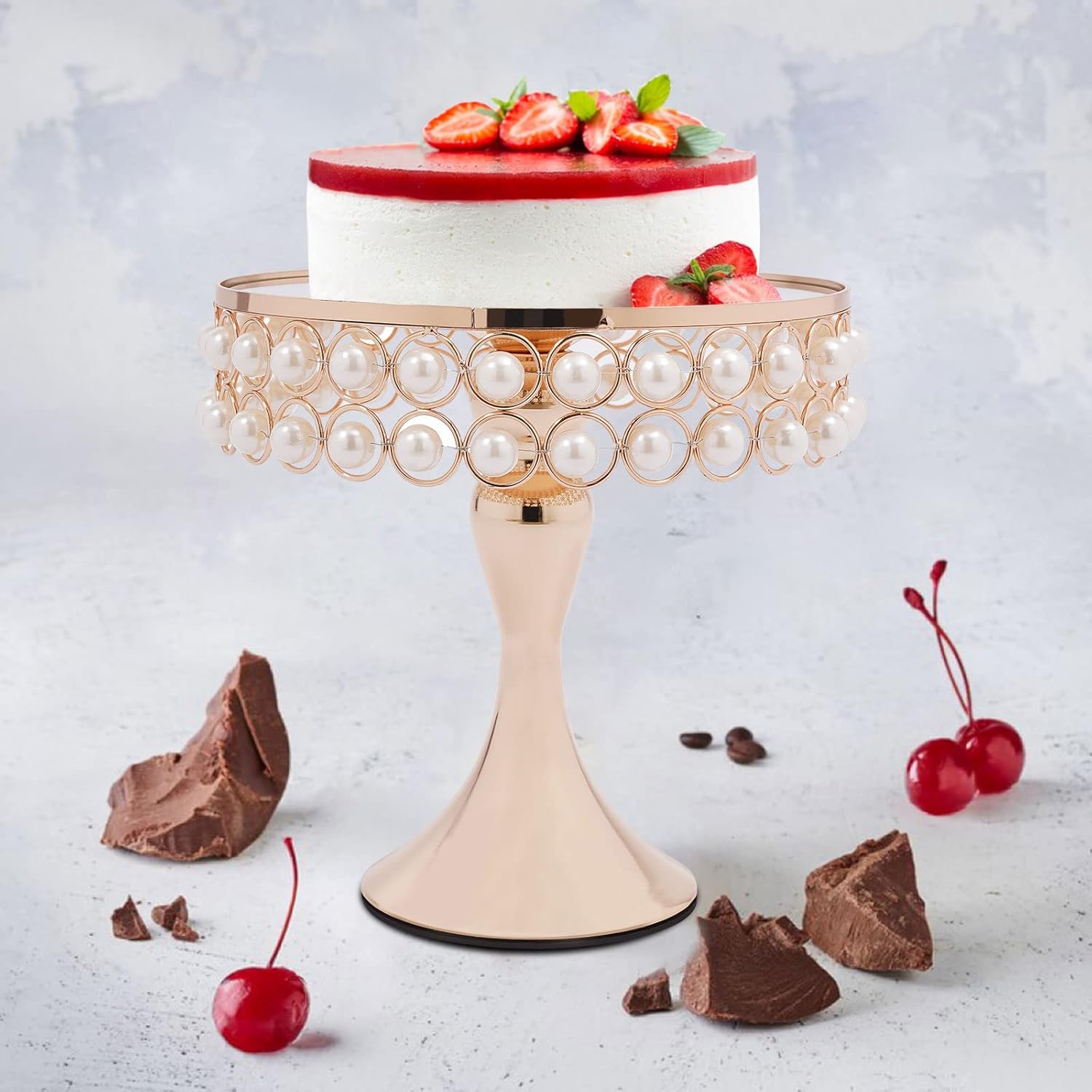 Eapmic 9Pcs Crystal Cake Holder Gold Cupcake Stands Plating Mirror Cake Holder Round Cupcake Stands with Luxury Crystal, Fashion Dessert Tower for Wedding Event Birthday Party Cupcake Display