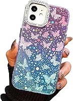 Vista 56 de I-MGAE-IN-AR - Funda compacta para iPhone 16 Pro Max con diseño de mariposa plateada brillante, a la moda, suave, delgada, de poliuretano