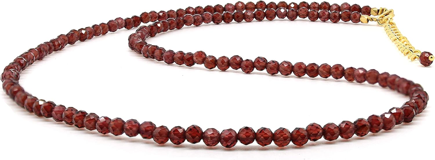 Gempires Natural Gemstone Beaded Necklace Handmade Crystal Jewelry Hypoallergenic 20 Inch Gold Plated Trendy Everyday Fashion Jewelry For Women