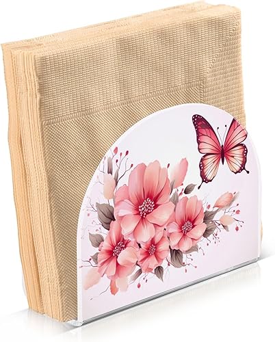 Miniatura 2 de Butterfly Flower Napkin Holder for Table Standing Napkin Holders Modern Napkin Dispenser Vertical Table Paper Napkin Holder for Rustic Kitchen