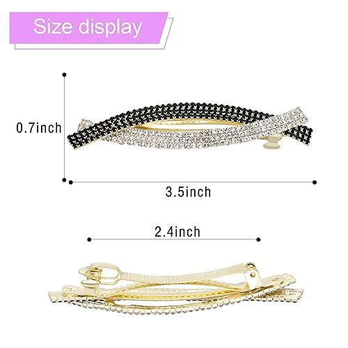 Miniatura 4 de Pasadores de pelo de cristal austriaco, pinzas para el cabello de cristal de circón brillante, pinzas para el cabello francés, para novia, moda,