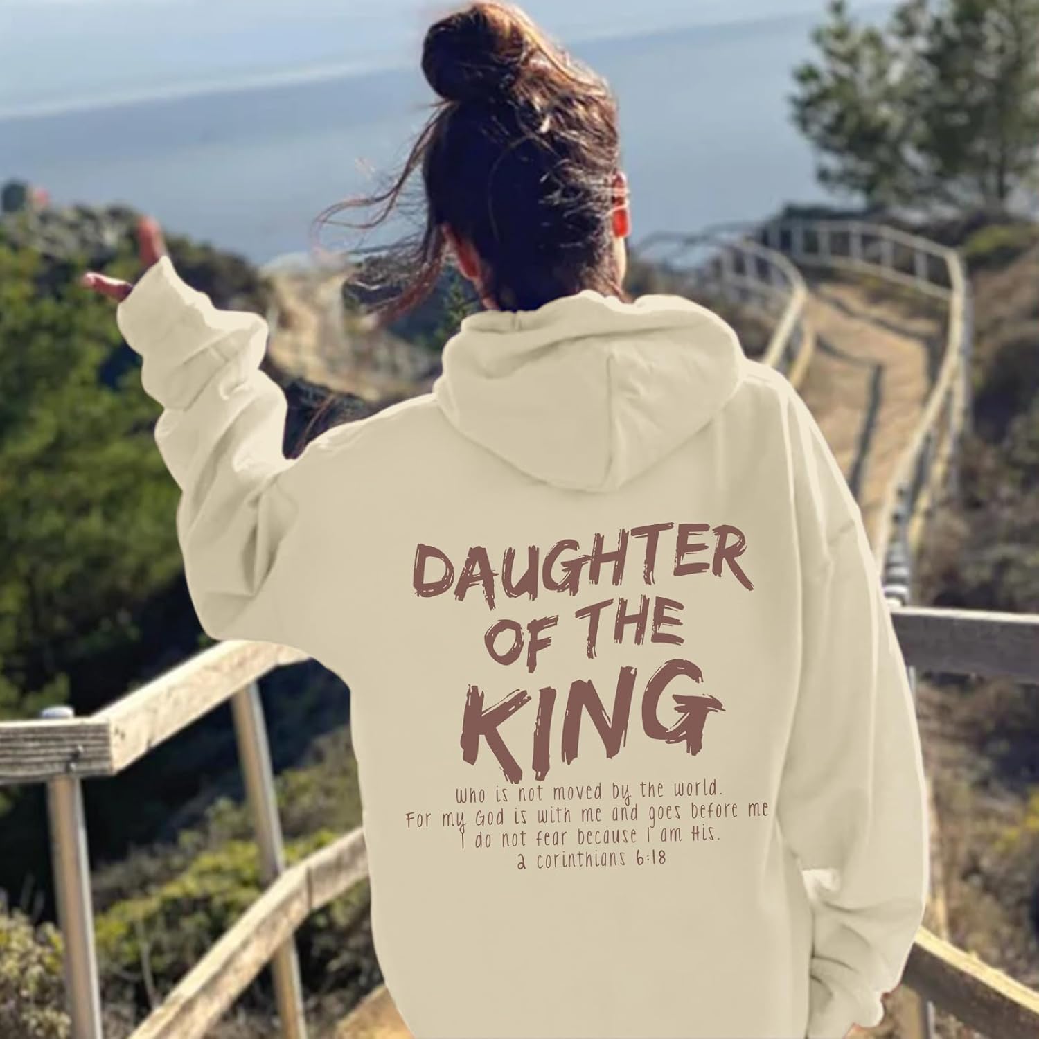 Daughter Of The King Hoodie For Women Christian Religious Hoodies Jesus Bible Verse Inspirational Hooded Sweatshirts - Image 3