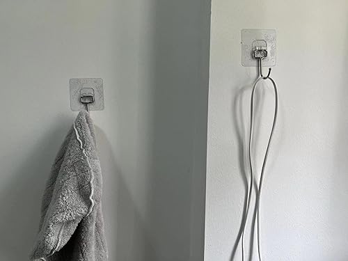 Miniatura 7 de JBWKWELM - Ganchos adhesivos grandes para colgar ganchos de pared resistentes de 22 libras, gancho autoadhesivo para toallas, impermeable,