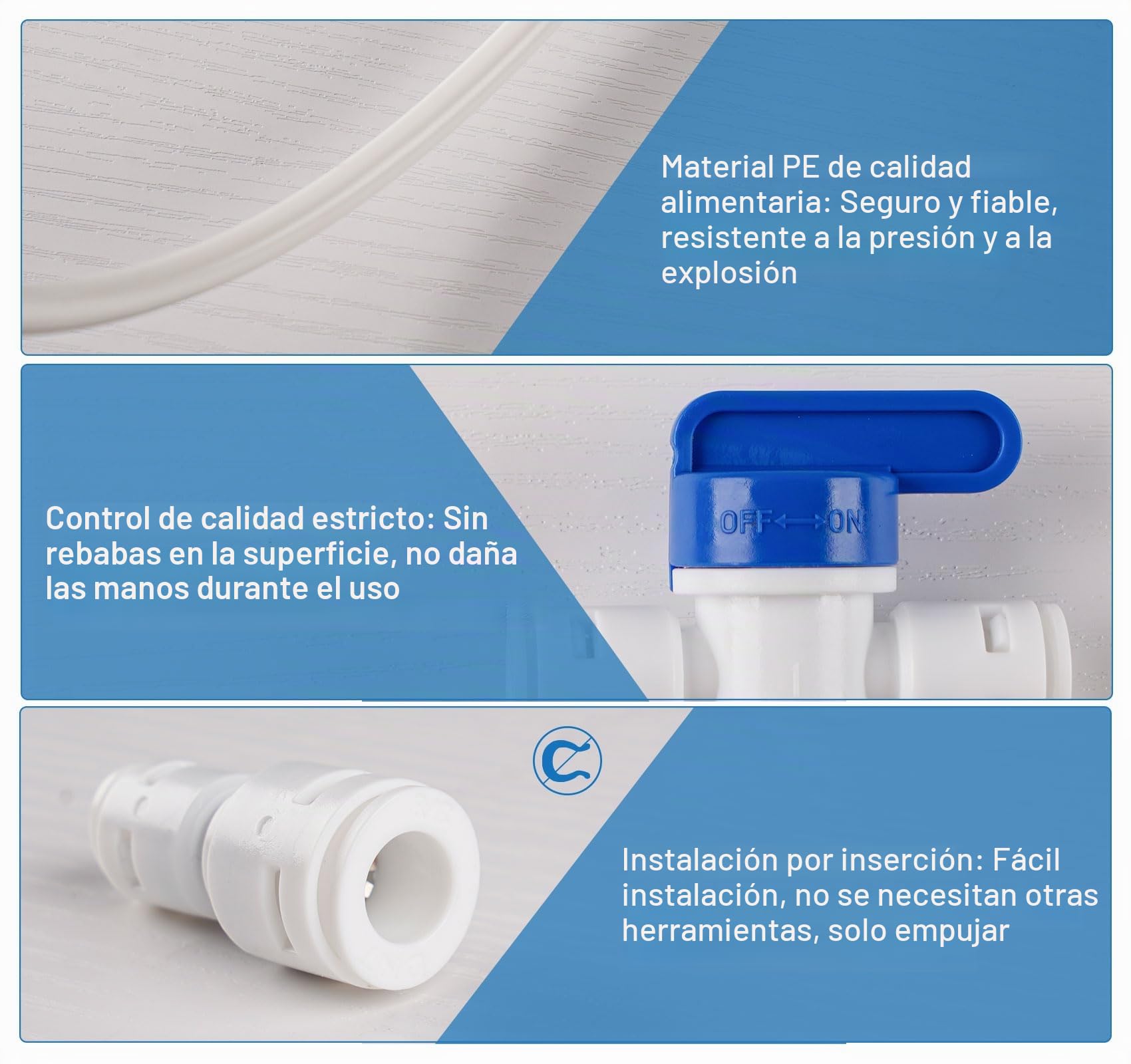 ilauke Tubo de Suministro de agua de 15m,Kit de Conexión Universal para Manguera de Suministro de Agua 1/4" con Kit de Accesorios de Conector para Frigoríficos Samsung de Estilo Americano