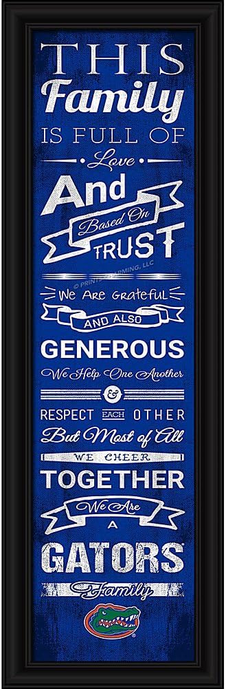 NCAA Florida Men's Family Cheer Framed Art Print, Medium, Team Color